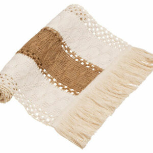 Løper vevd bomull/lin beige 30x100cm