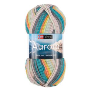 Viking Garn Aurora - 621 multi petrol/oransge/rosa