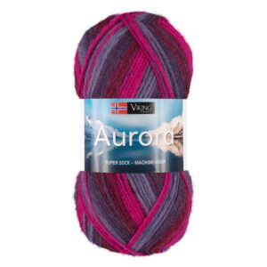 Viking Garn Aurora - 670 multi lilla/rosa