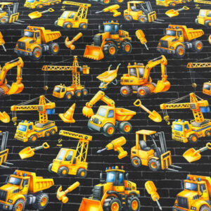 French Terry Digital Print - under construction black