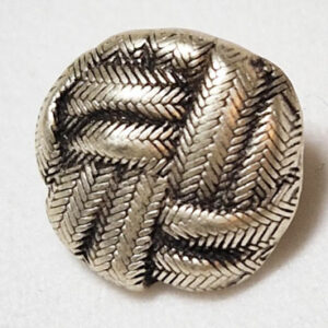 Knapp 12mm metall - knute oksydert sølv