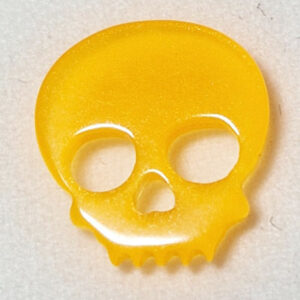 Knapp 15mm - fluoriserende orange hodeskalle