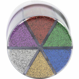 Biologisk nedbrytbart glitter, standard farger 6x28ml