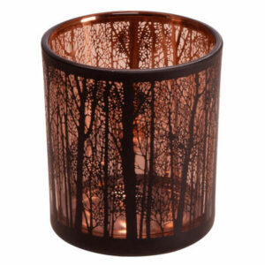 Lysglass skog sort og brun 7x8cm