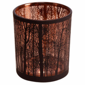 Lysglass skog sort og brun 9x10cm