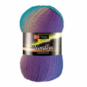 Viking Garn Nordlys - 964 multi lilla/turkis