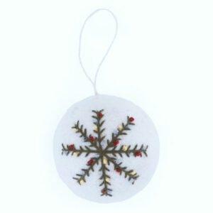 Gry & Sif - julekule med broderi