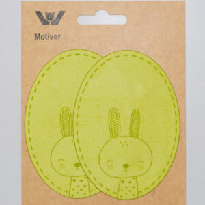 Strykemerke i imitert ruskinn 2stk - lysgrønn hare