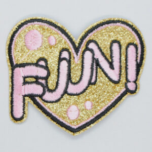 Strykemerke - hjerte fuun glitter