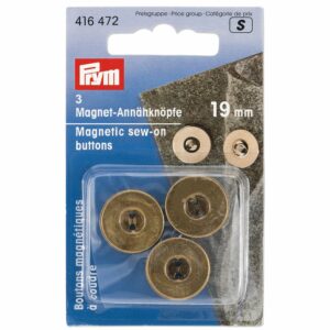 Prym Magnetknapp 19mm 3 stk. Antik Messing