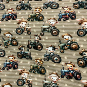 Bomull Jersey digital print - cute farmers