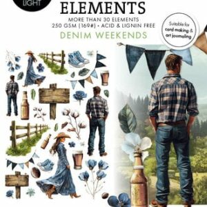 Studio Light Collage Paper Elements - Denim Weekends