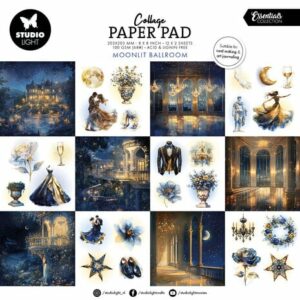 Studio Light Collage Paper Pad 8x8inch - Moonlit Ballroom