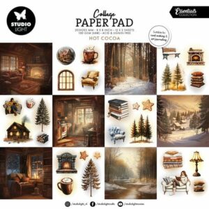 Studio Light Collage Paper Pad 8x8inch - Hot Cocoa