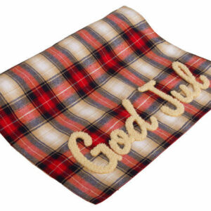 Løper rutet rød God Jul 33x100cm