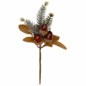 Kvist eikenøtter brune blader 17x10cm