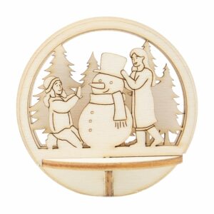 Figursett i tre – Julekule Ø: 78mm – Snømann