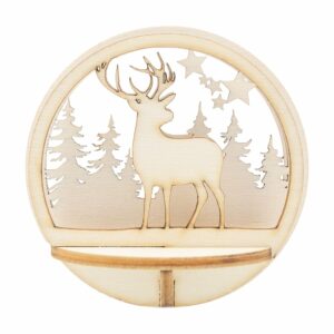 Figursett i tre – Julekule Ø: 78mm – Hjort