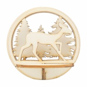 Figursett i tre – Julekule Ø: 78mm – Rådyr