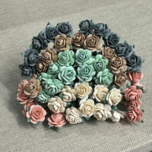 papirblomster - roser 1,2cm lys mix