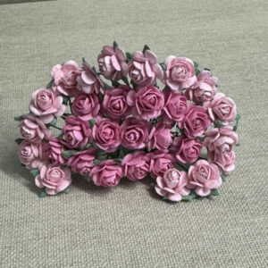 papirblomster - roser 1,2cm lys rosa