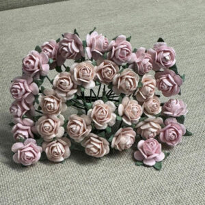 papirblomster - roser 1,2cm lys varm rosa