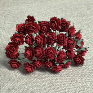 papirblomster - roser 1,2cm rød
