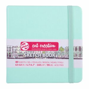 Art Creation Skissebok m/strikk 140g 12x12cm – Fresh Mint