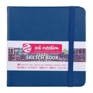 Art Creation Skissebok m/strikk 140g 12x12cm – Navy Blue