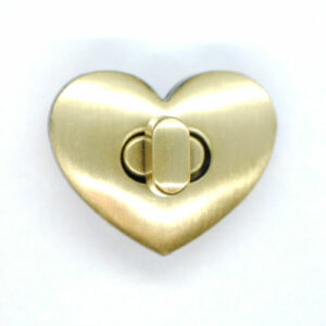 Veskelås hjerte 32mm gull