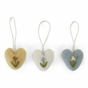 Gry & Sif - mini hjerte m/broderi 3pk