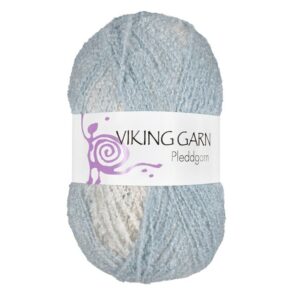 Viking Garn Pleddgarn - 722 hvit/lysblå
