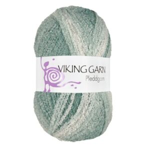 Viking Garn Pleddgarn - 736 hvit/petrol