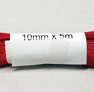 røde silkebånd 10mm x 5m