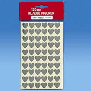 Stickers hjerte s, sølv