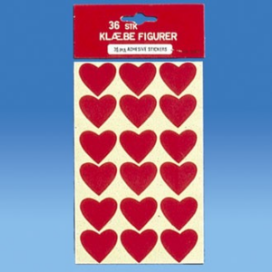 Stickers hjerte l, rød