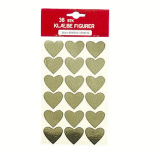 Stickers hjerte l, gull