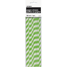 Straw lime green stripes