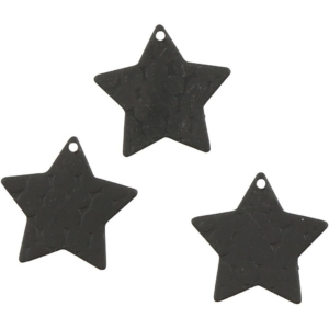 Stjerne 15mm 4stk sort