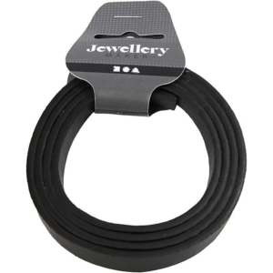 imitert lærbånd 10x3mm, 1m sort