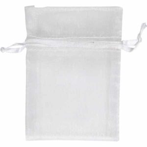 Organzapose hvit, 7x10cm, 10stk.