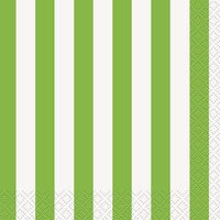 Servietter lime green stripe bev.