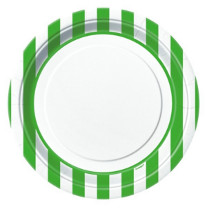 Tallerken lime green stripe