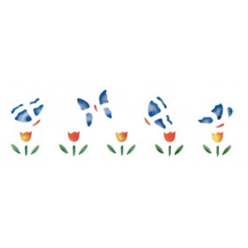 BRICO self-adhesive stencil butterfly and tulip bed