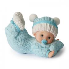 baby liggende blå 15x10cm