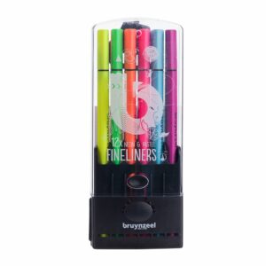 Bruynzeel Fineliner – Sett 12stk – Neon & Pastel
