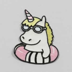 Strykemerke - enhjørning strand 6x7,5cm