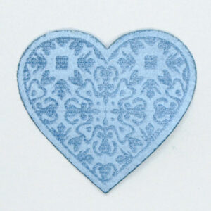Strykemerke - lysblå hjerte