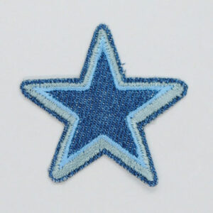 Strykemerke - denim stjerne medium