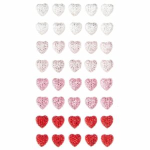 dpCraft Hjerter m/lim 40stk 10mm – Klar/rosa/rød